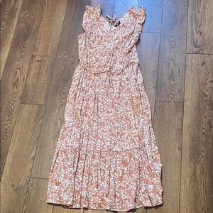 Simply Vera Vera Wang Flutter Sleeve Floral Midi Dress Medium
